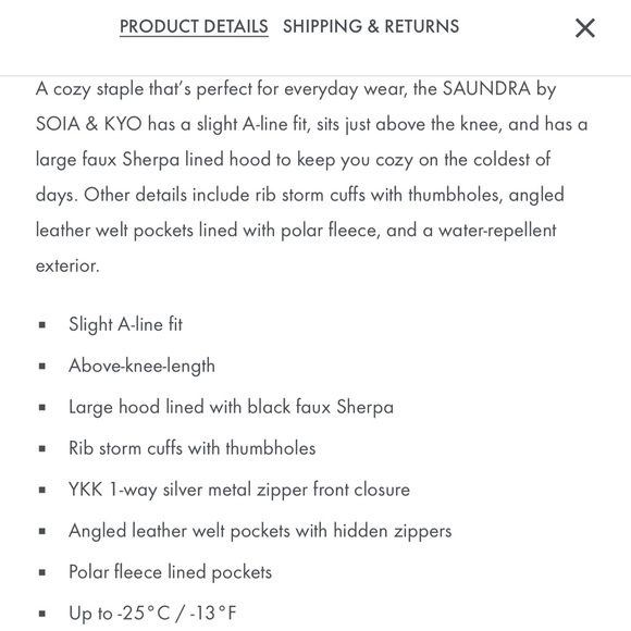 Used a handful of times Soia & Kyo Winter Down Jacket - Picture 9 of 12